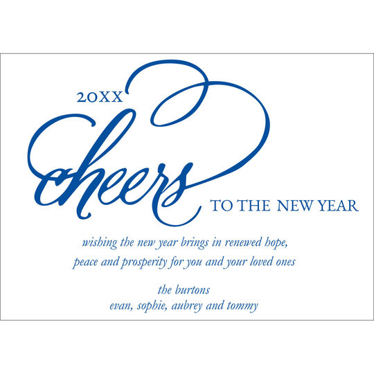 Refined Cheers Flat New Year Cards